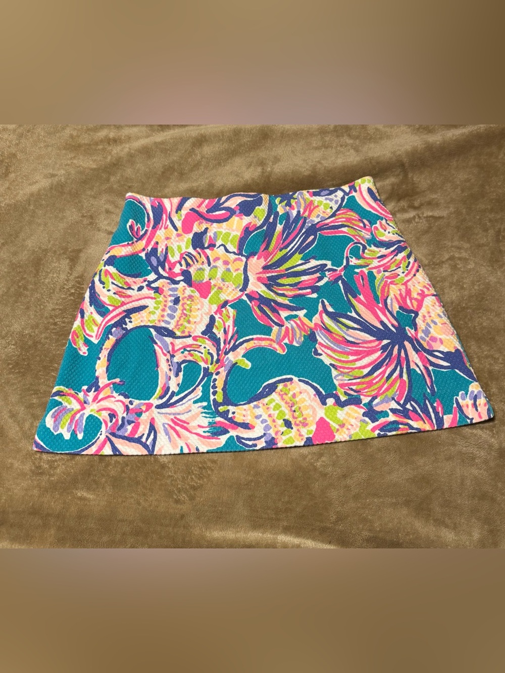 Lilly Pulitzer Teal Multicolor Floral Skort